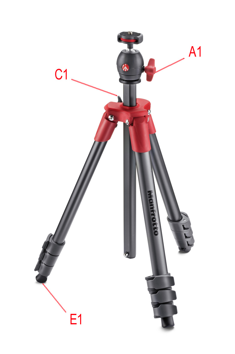 manfrotto compact light tripod in red