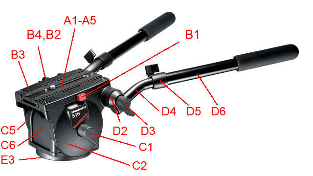 Manfroto 516 head parts