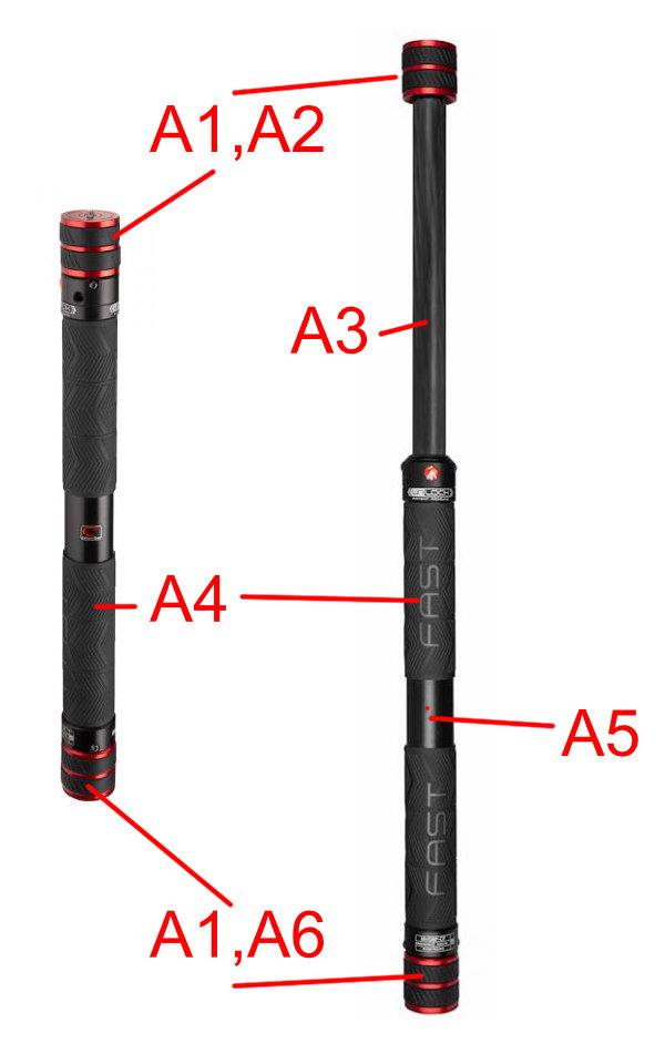 MVGBF-CF Monopod Parts