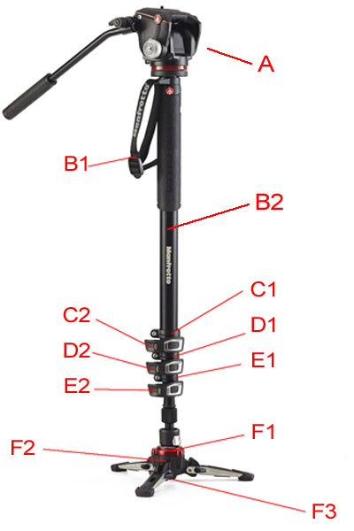 MANFROTTO MVMXPRO42W MONOPOD PARTS